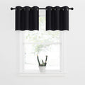 Nicetown Small Kitchen Window Curtains Valances - Thermal Insulated Home Decor Blackout Grommet Tier Curtains Drapes For Basement Window (Black, 42 Inches W By 18 Inches L 1.2 Inches Header,2 Pcs)