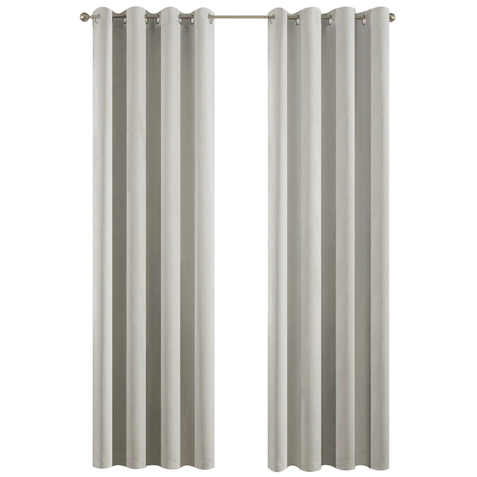 Yakamok Light Beige Curtains For Bedroom,Thermal Insulated Room Darkening Drapes For Living Room(38Wx90L, Light Beige, 2 Panels)