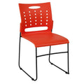 Flash Furniture Hercules Series 881 Lb. Capacity Orange Sled Base Stack Chair With Air-Vent Back