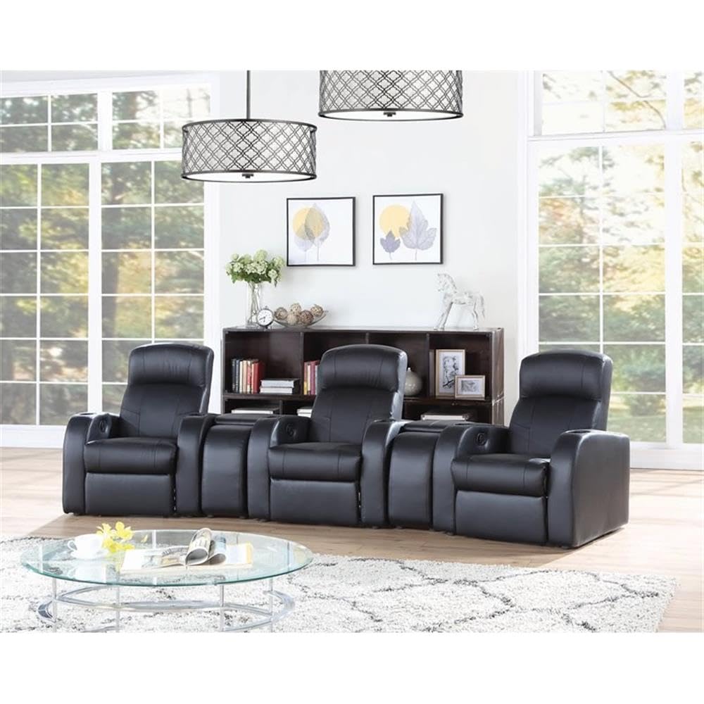 Coaster Cyrus 5-Piece Theater Seating (3R), Black
