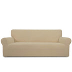 Purefit Stretch Oversized Sofa Slipcover – Spandex Jacquard Non Slip Soft Couch Sofa Cover, Washable Furniture Protector With Non Skid Foam And Elastic Bottom For Kids (Oversized Sofa, Sand)