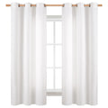 Bgment Pure White Curtains 63 Inch Length 2 Panels Set For Bedroom, Grommet Thick Linen Look Burlap Textured Light Filtering Privacy Window Drapes For Farmhouse Living Room, 42 X 63 Inch