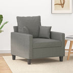 vidaXL Modern 1-Seater Sofa Chair, Dark Gray Fabric, Highly Comfortable, Sturdy and Stable Frame, Thickly Padded Seat, Simple and Elegant Design