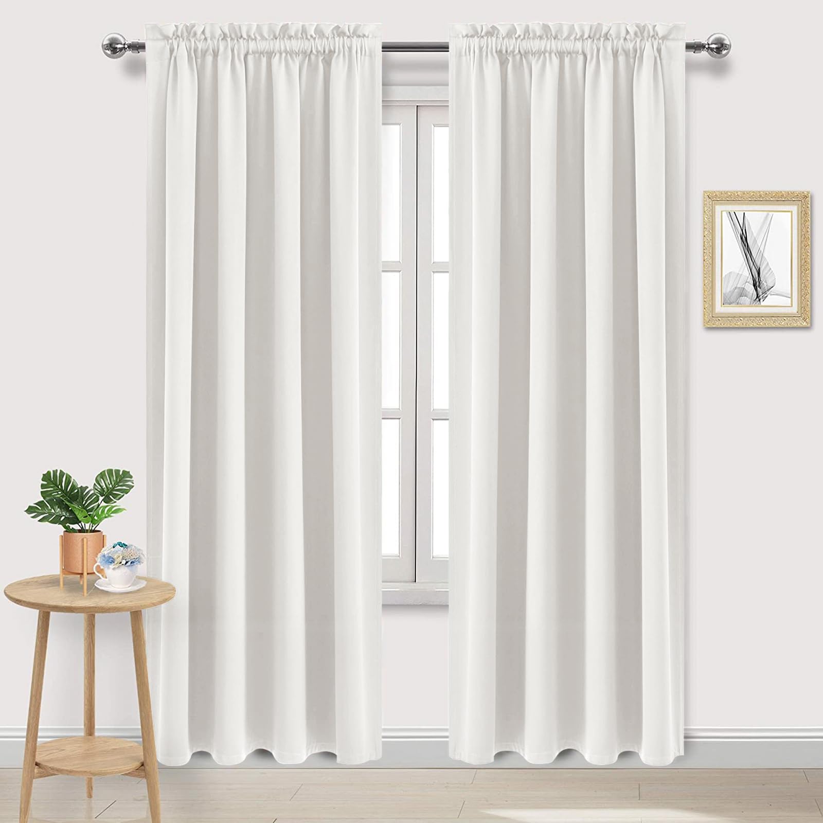 Dwcn Blackout Curtains Thermal Insulated, Energy Saving & Noise Reducing Bedroom And Living Room Curtains, Ivory, W 52X L 84 Inc