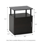 Furinno Jaya End Side Sofa Table/Nightstand With Door, 2-Pack, Pvc Tubes, Black Wood