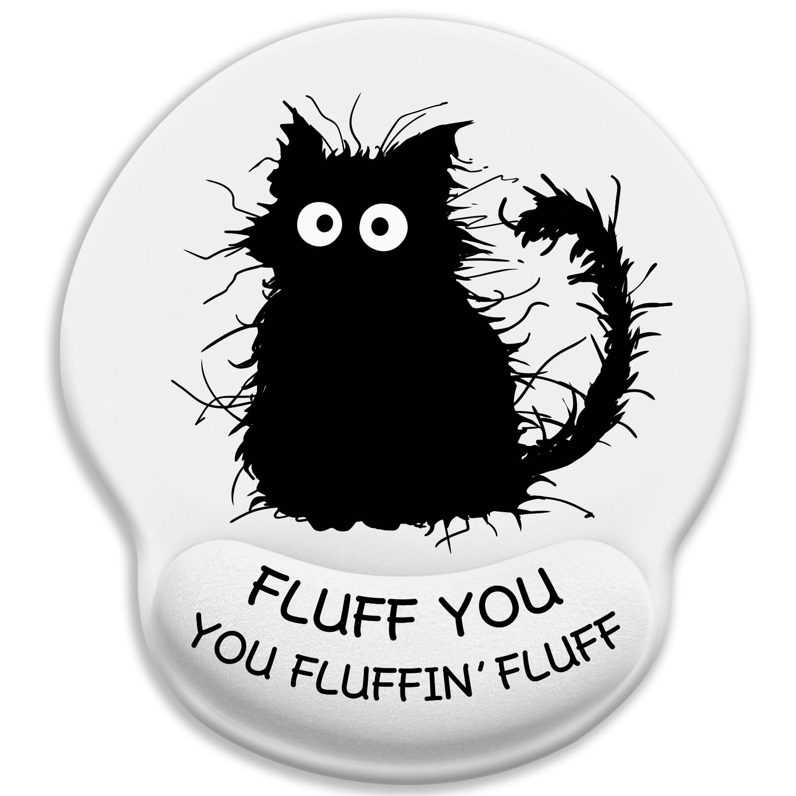 Limkrian Funny Black Cat Mouse Pads For Desk, Ergonomic Mouse Pad With Wrist Rest, Gaming Mouse Pad Wrist Support With Non-Slip