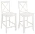 Crosley Furniture X-Back Wood Counter Height Bar Stools Set of 2, White, 24-inch