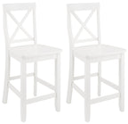 Crosley Furniture X-Back Wood Counter Height Bar Stools Set of 2, White, 24-inch