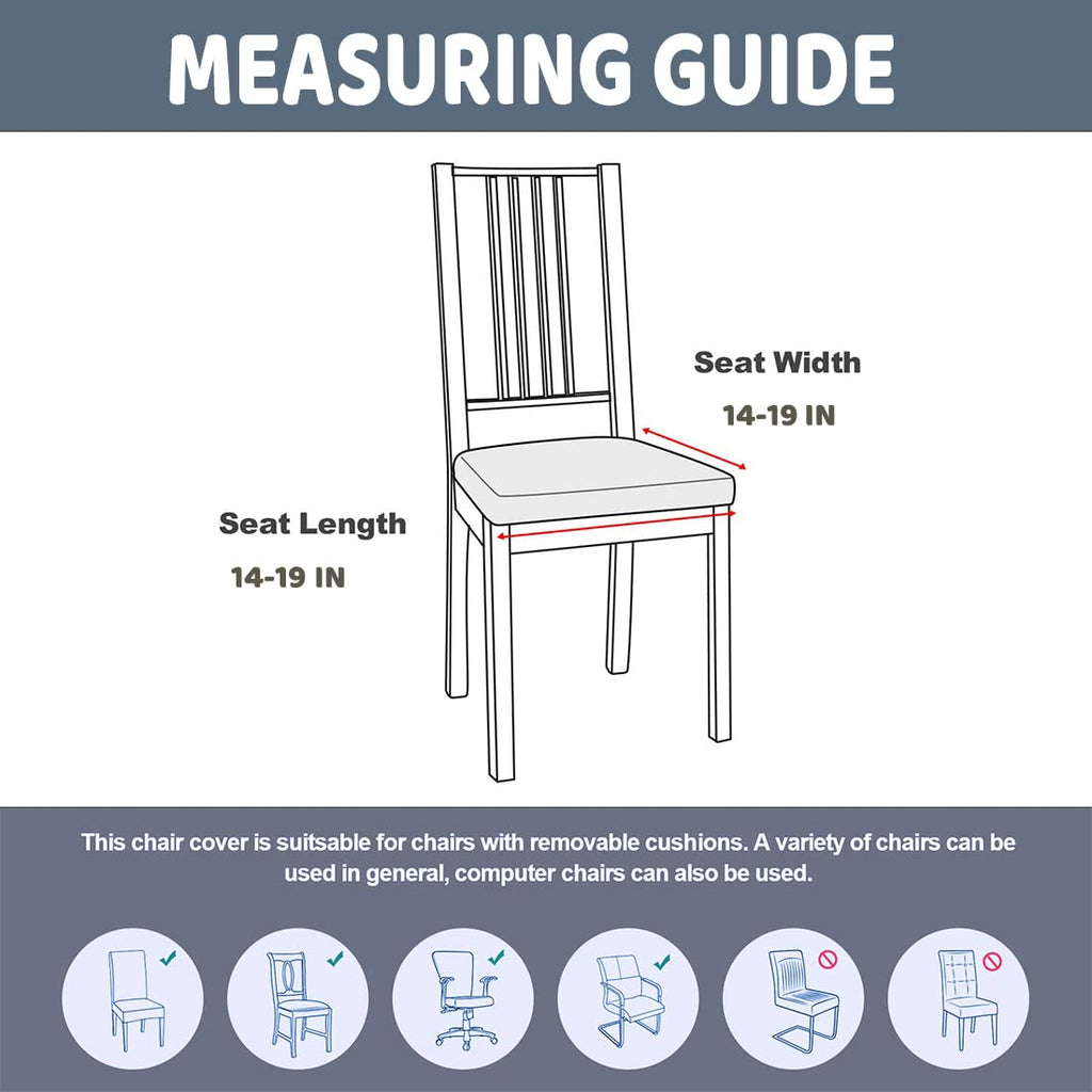 Sonnach Waterproof Chair Seat Cover For Dining Room Chairs Removable Washable Upholstered Chair Seat Protectors Water Resistant Decorative Chair Cushion Slipcovers (Grey, 4)
