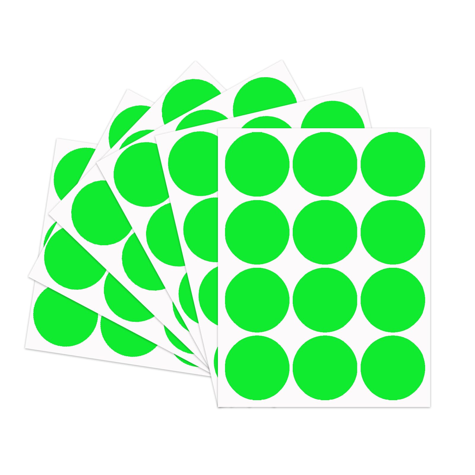 Starliboo Removable Dot Stickers, Fluorescent Green Circle Stickers, 2 Inch Garage Sale Stickers, 540Pcs Colored Dot Stickers, W