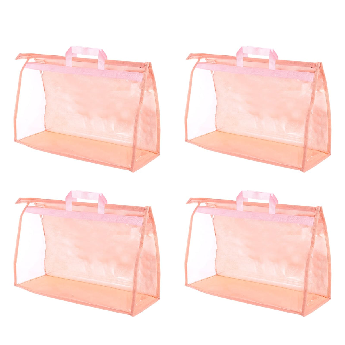 PATIKIL Handbag Dust Bags, 4 Pack Clear Purse Storage Organizer XL Size PVC Dustproof Handbag Cover Transparent Purse Protector 