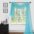 Sapphire Home Window Scarf Valance Curtains - Extra Long Sheer Valances for Windows - Voile Swag Curtains for Living Room, Kitch