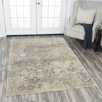 Rizzy Home Alora Decor Euphoria 5' X 8' Damask Beige/Gray/Rust/Blue Hybrid Area Rug