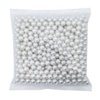 INSPIRELLE 580pcs White Undrilled ABS Art Faux Pearls for Vase Fillers, 10mm No Hole Makeup Beads to Hold Brush Eyeliner, Imitat