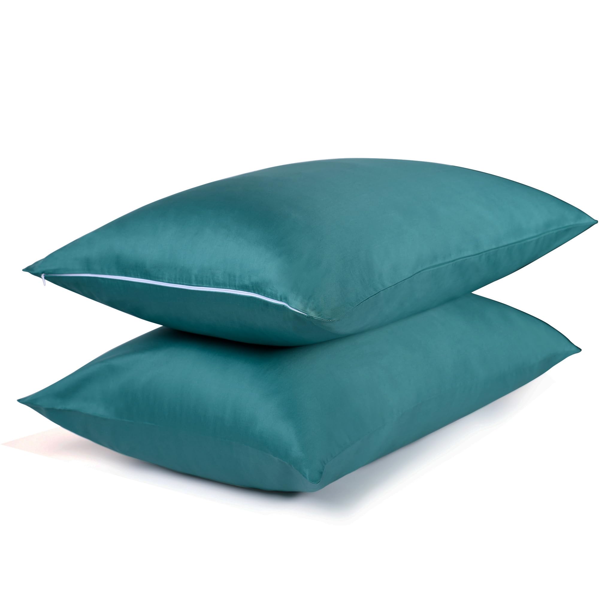 Cotton Pillow Protectors/Cover King Size With Zipper 2 Pack Teal Blue Pillow Cases Cooling & Breathable Bed Pillow Protectors Set Of 2 Pillow Cases Cover (20' X 40')