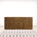 71 Chestnut Distressed Solid Wood Three Drawer Sideboard with Two Doors