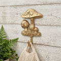 4 Gold Cast Iron Mushroom Wall Hook
