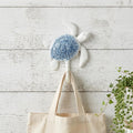 4 Blue And White Cast Iron Turtle Wall Hook