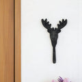 3 Black Cast Iron Deer Stag Wall Hook
