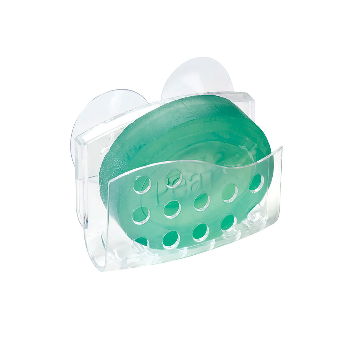 Bath Bliss Sponge Holder | Suction Cup Mount | Drain Holes | Bathroom Storage | Kitchen Organization | Clear