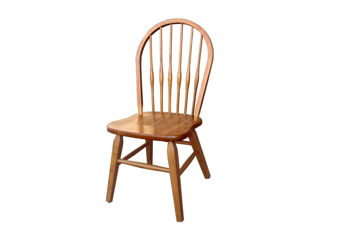 HomeRoots Rounded Back Harvest Oak Hardwood Dining or Side Chair