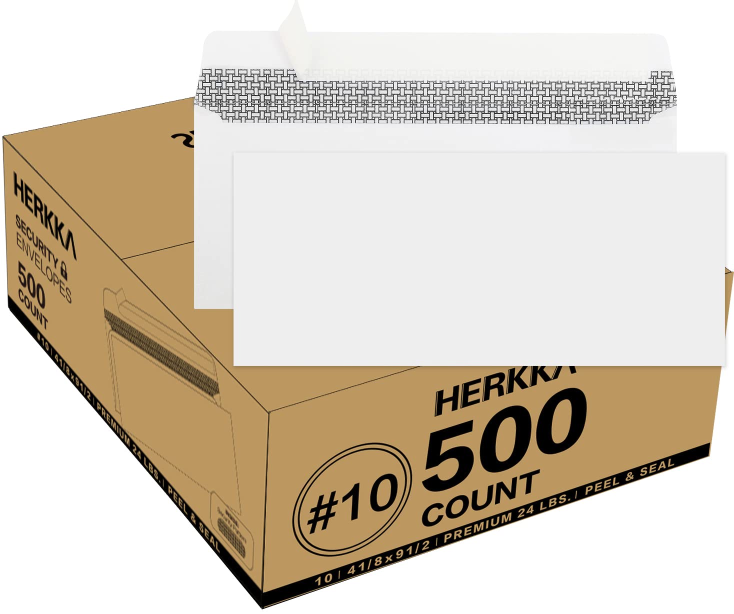 #10 Security Self-Seal Envelopes, No.10 Windowless Bussiness Envelopes, Security Tinted With Printer Friendly Design - Size 4-1/