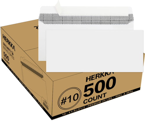 #10 Security Self-Seal Envelopes, No.10 Windowless Bussiness Envelopes, Security Tinted With Printer Friendly Design - Size 4-1/