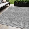 5' X 8' Gray And Silver Chevron Washable Indoor Outdoor Area Rug