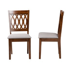 Baxton Studio Florencia Dining Chairs, Set of 2, Grey/Walnut Brown