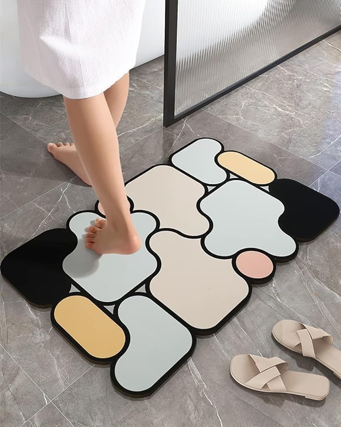 GOSHTI ENTERPRISE 1 PCS 5D Puzzle Mat  New Beautiful Puzzle 5d Colorful Bathroom Mat  Rubber Floor Mat for Kitchen Home, Bar, 