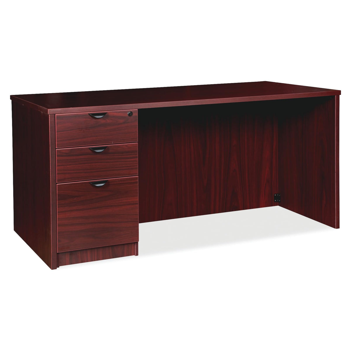 Lorell Prominence 2.0 Mahogany Laminate Box/Box/File Left-Pedestal Desk