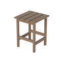 Costaelm Square Outdoor Side Tables, Adirondack Patio Tables For Outside, Hdpe Patio End Table Weather Resistant, Balcony Table For Pool, Seaside, Backyard, Porch, Indoor Companion, Weathered Wood