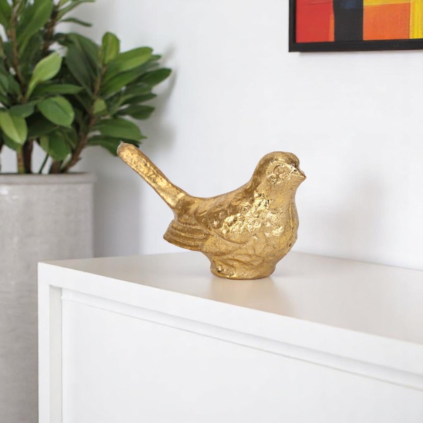 5 Gold Cast Iron Bird Figurine