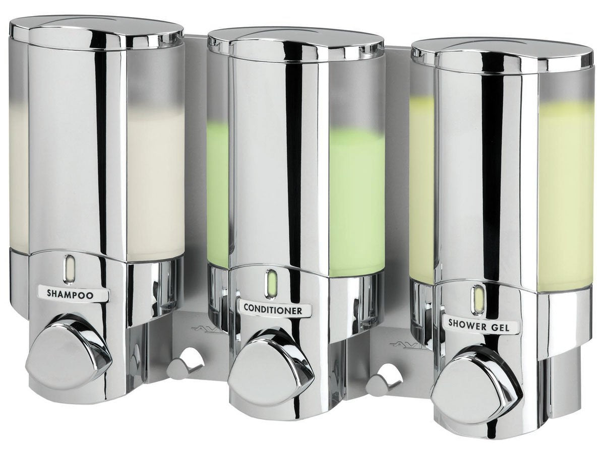 Better Living Products 76345 AVIVA Three Chamber Dispenser, Chrome