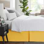 Nestl Yellow Twin Bed Skirt - Twin Size Bed Skirt 14 Inch Drop - Brushed Microfiber Bed Skirts - Hotel Quality Pleated Bed Skirt - Shrinkage & Fade Resistant