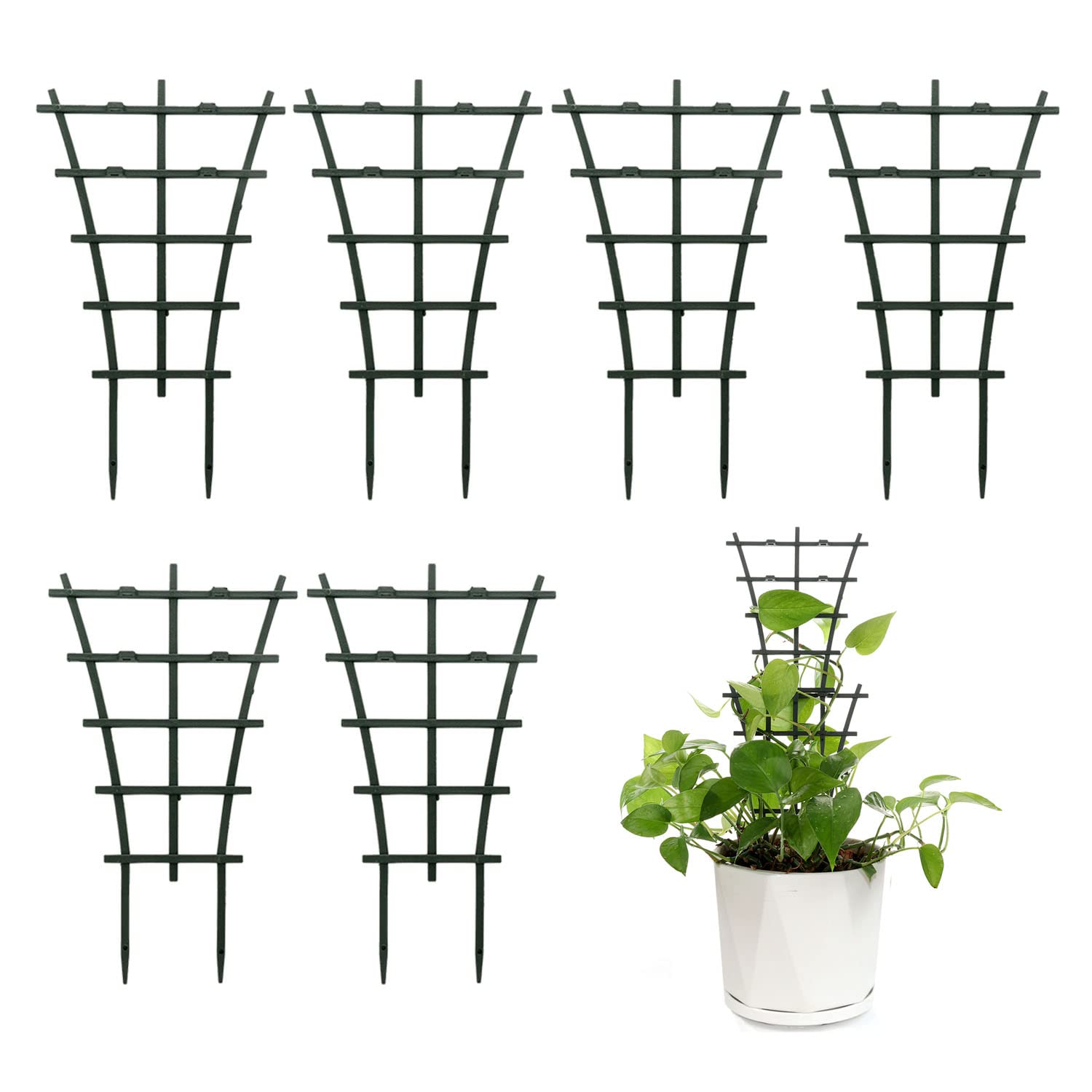 Feitore Plant Trellis Indoor, 6Pcs Stackable Plant Trellis For Climbing Plants Indoor, Small Plant Climbing Trellis For Potted P