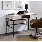 Acme Verster Wooden 1-Drawer Writing Desk With Usb Port In Natural And Black