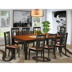 East West Furniture LGNI9-BCH-LC 9 Piece Modern Dining Table Set Includes a Rectangle Wooden Table with Butterfly Leaf and 8 Faux Leather Upholstered Chairs, 42x84 Inch, Black & Cherry