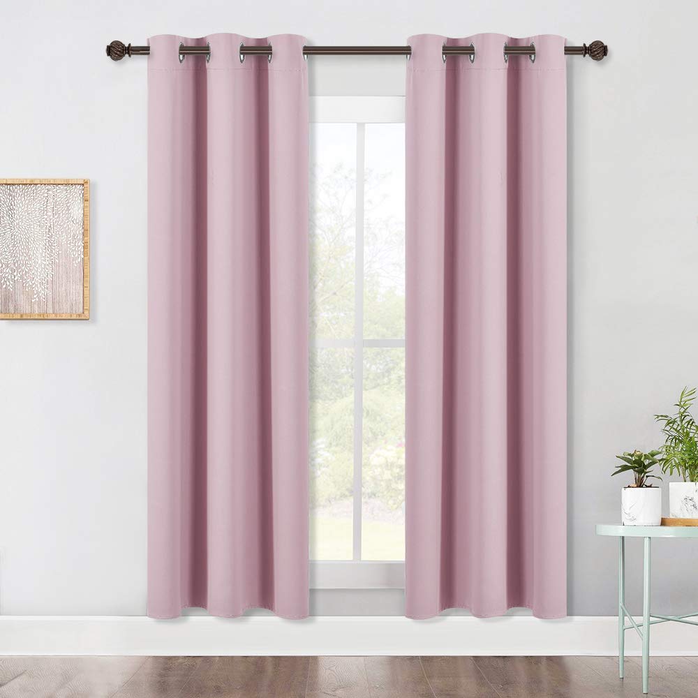 Nicetown Room Darkening Curtains For Girls Room, Nursery Essential Thermal Insulated Blackout Draperies/Drapes (Baby Pink=Lavend