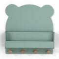 babyGap by Delta Children Brannan Bear Wall Shelf with 4 Hooks, Sage Green