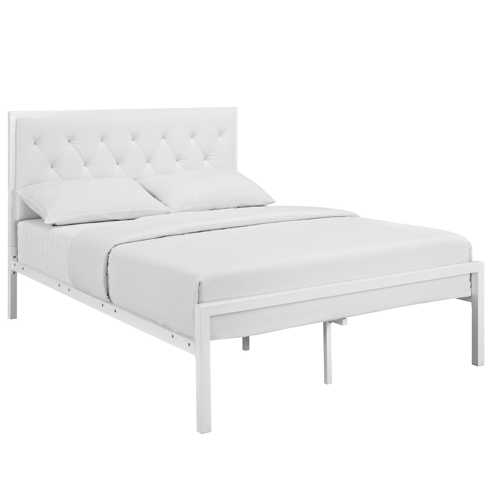 Modway Mia Queen Vinyl Bed In White White