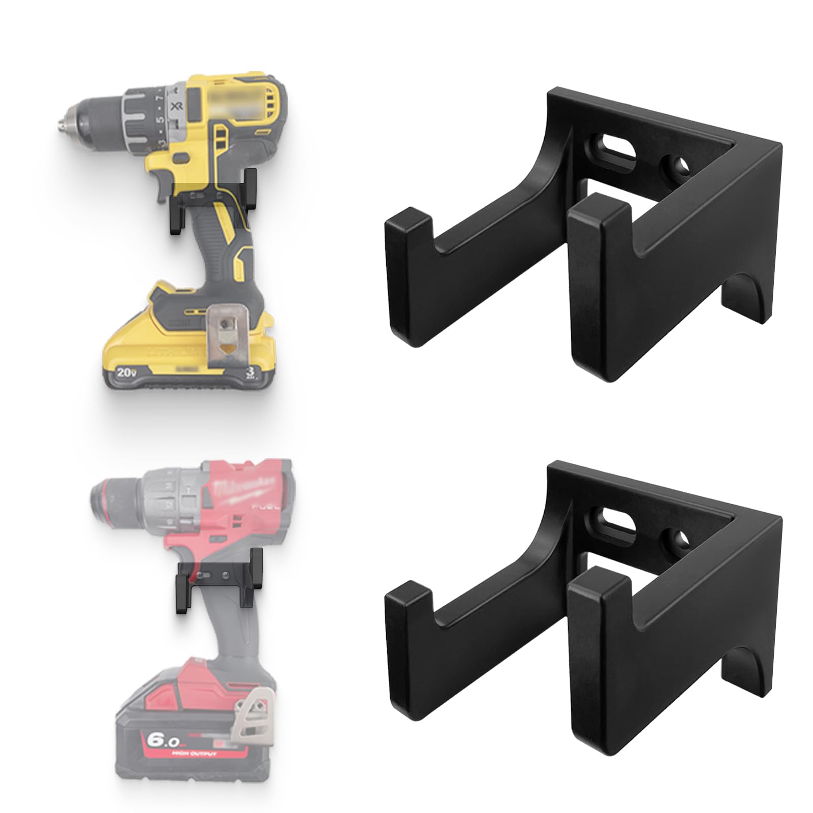 Yamto 2Pcs Power Tool Organizer,Heavy Duty Pegboard Wall Organizer,Stainless Steel, Electric Drill Storage Rack,Perfect For Stor