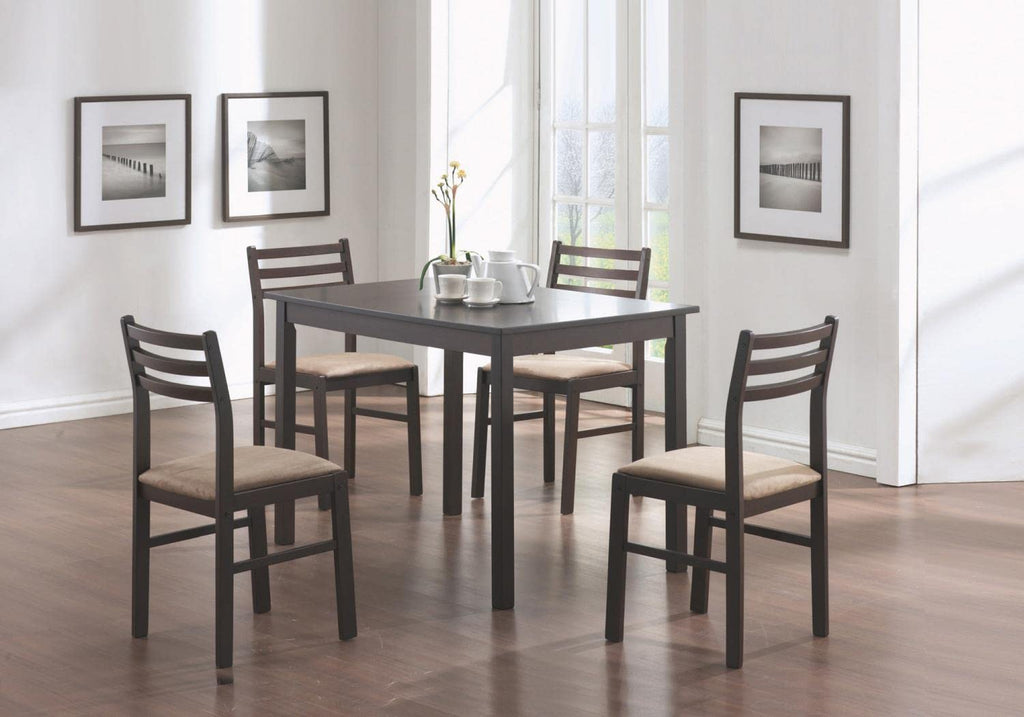 Monarch Specialties Veneer 5-Piece Dining Set, Cappuccino