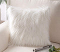 The Purple Tree White Faux Fur Cushion (Pack of 1, 16x16 inch) Bedroom Decor, Shaggy Cushion, Aesthetic Cushion, White Fur Cushi