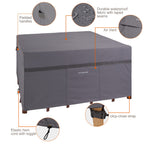 Grey 56Inch Outdoor Square Table & Chairs Cover Waterproof Anti-Fading Patio Square Table Cover 28'' Hight
