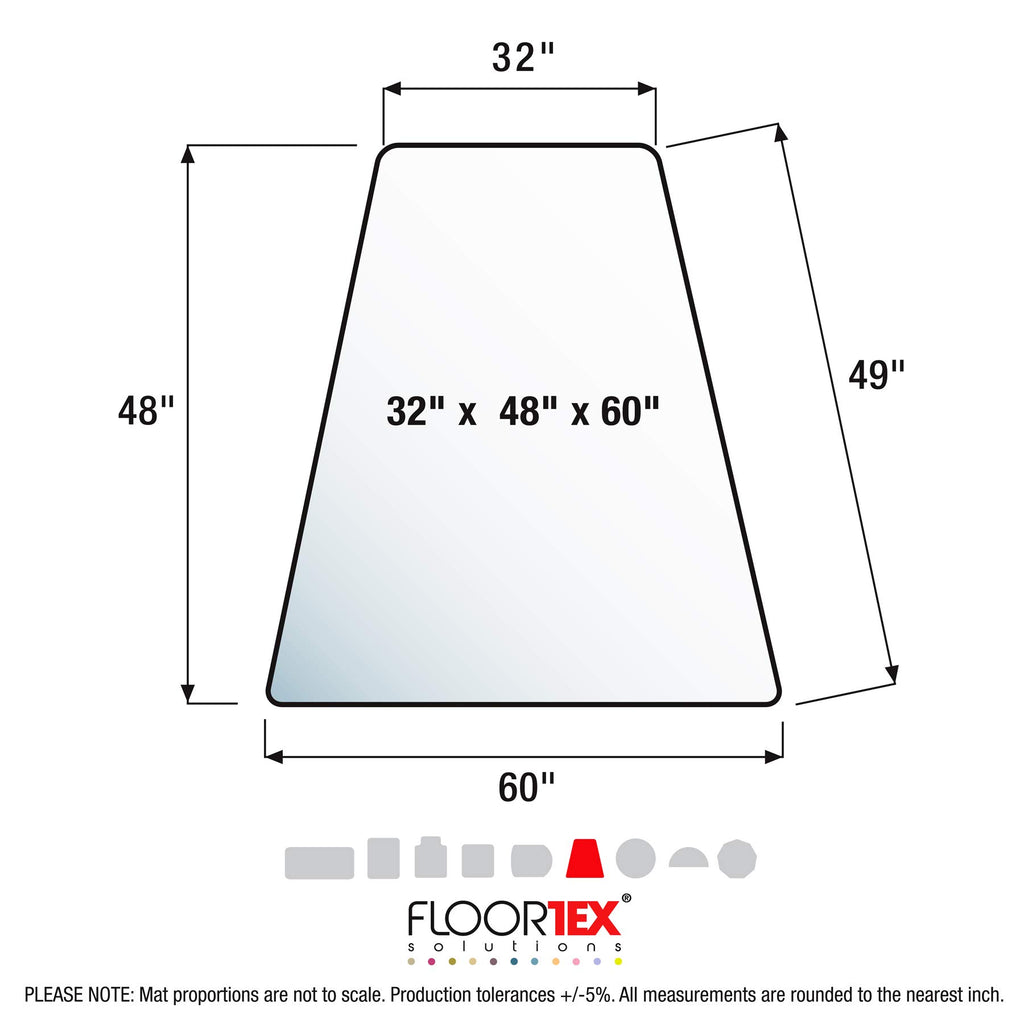 Ultimat Polycarbonate Corner Workstation Chair Mat for Carpets up to 1/2" - 48 x 60"