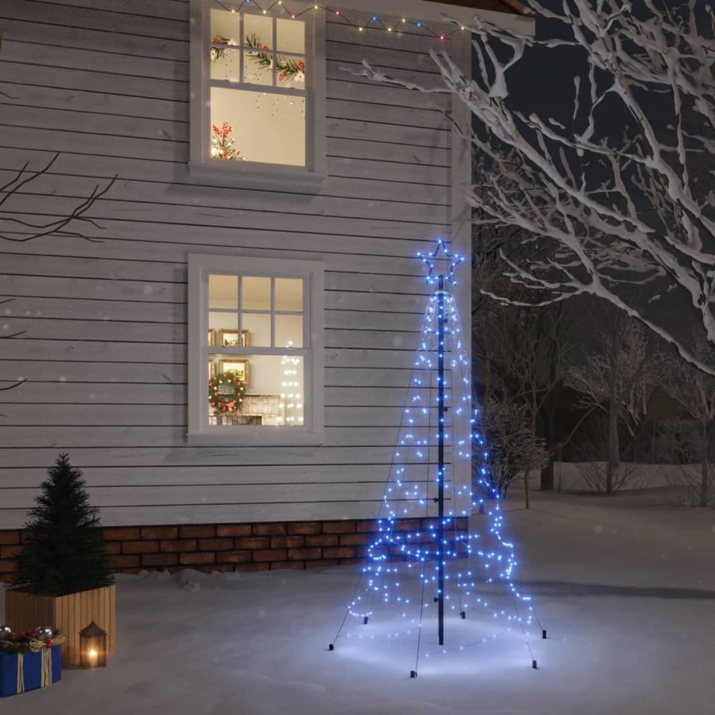 Vidaxl Christmas Tree With Spike Blue 200 Leds 70.9&quot;