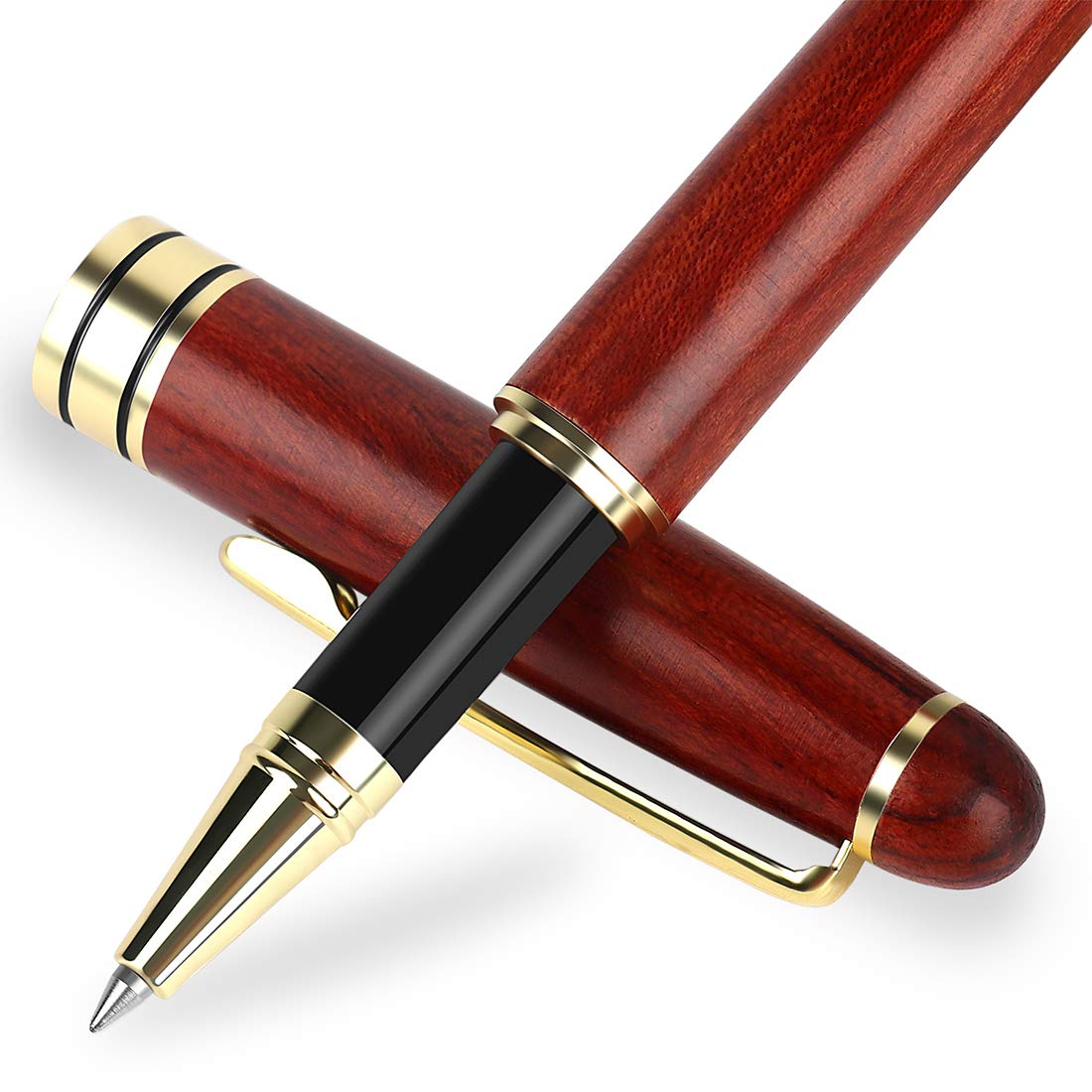 Beiluner Luxury Rosewood Ballpoint Pen Writing Set - Elegant Fancy Nice Gift Pen Set For Signature Executive Business Office Sup