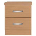 Better Home Products Cindy Faux Wood 2 Drawer Nightstand in Beech