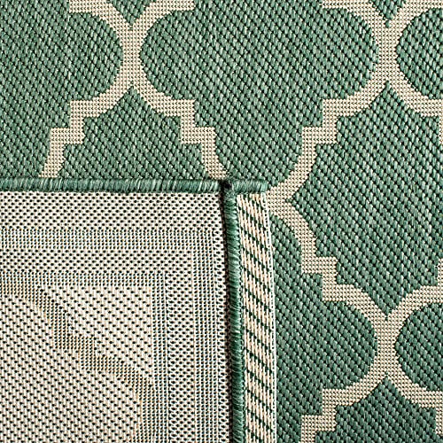 Safavieh Courtyard Collection 2' X 3'7' Dark Green/Beige Cy6918 Moroccan Trellis Geometric Indoor/ Outside Waterproof Easy Cleansingpatio Backyard Mudroom Accent Mat